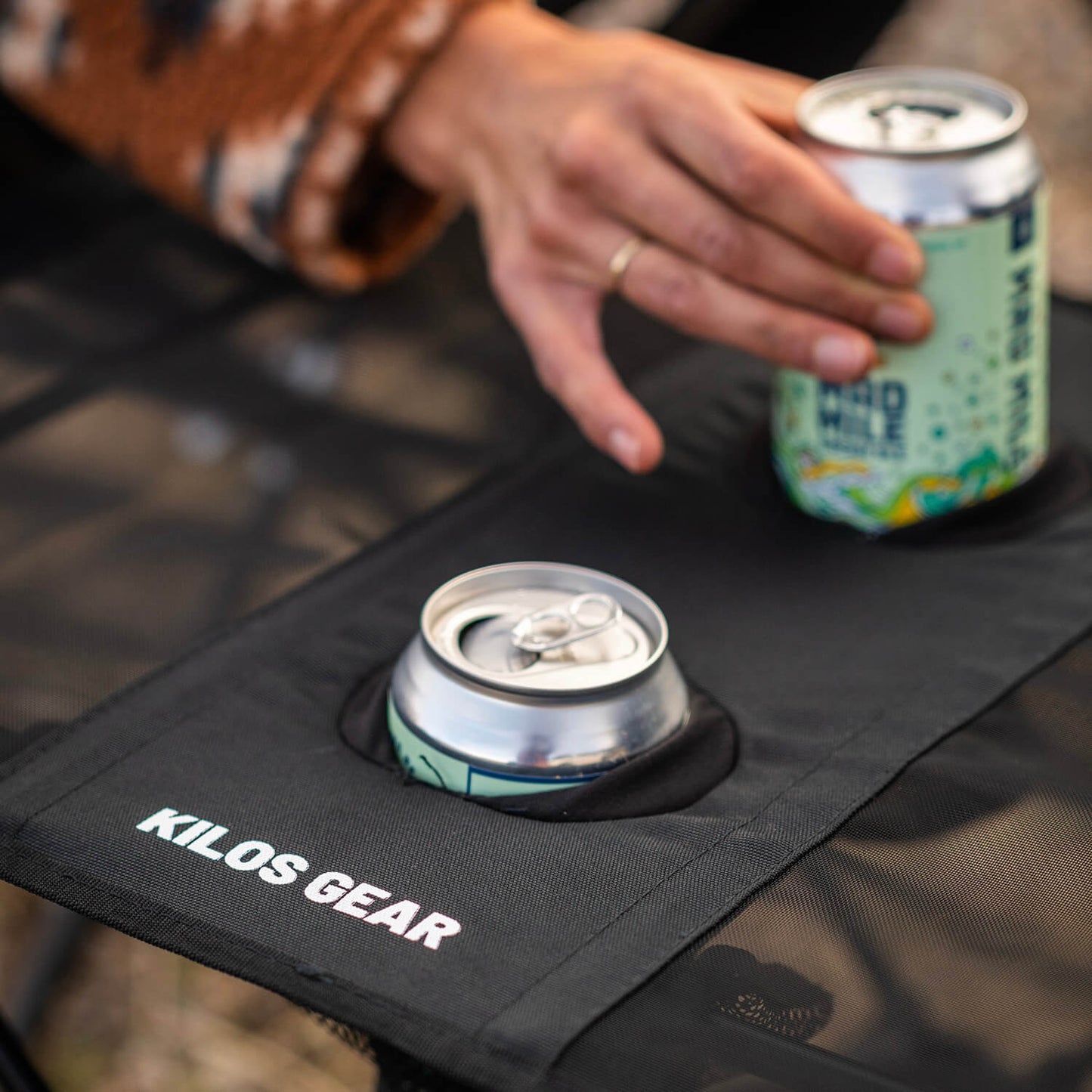 Folding Camping Table with Cupholders